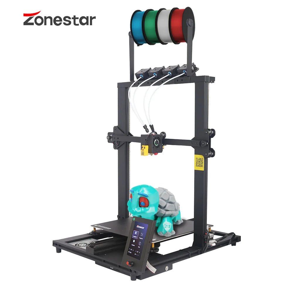 ZONESTAR New Upgrade 4 Extruder 4-IN-1-OUT Mix Multi Color Large Size High Precision Resolution 3D Printer DIY Kit Z8PM4Pro MK2