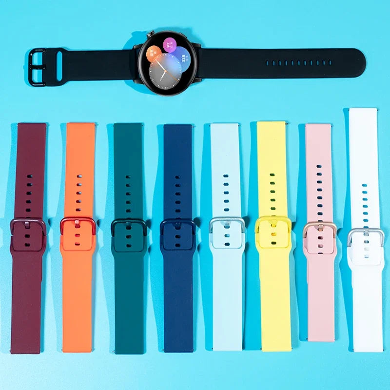 20mm/22mm band For Amazfit GTS/2/2e/3/4 GTS2 Mini/GTR 4/3/Pro/47mm/GTR2/2e/stratos 2/3 Silicone Bracelet Amazfit bip Watch strap