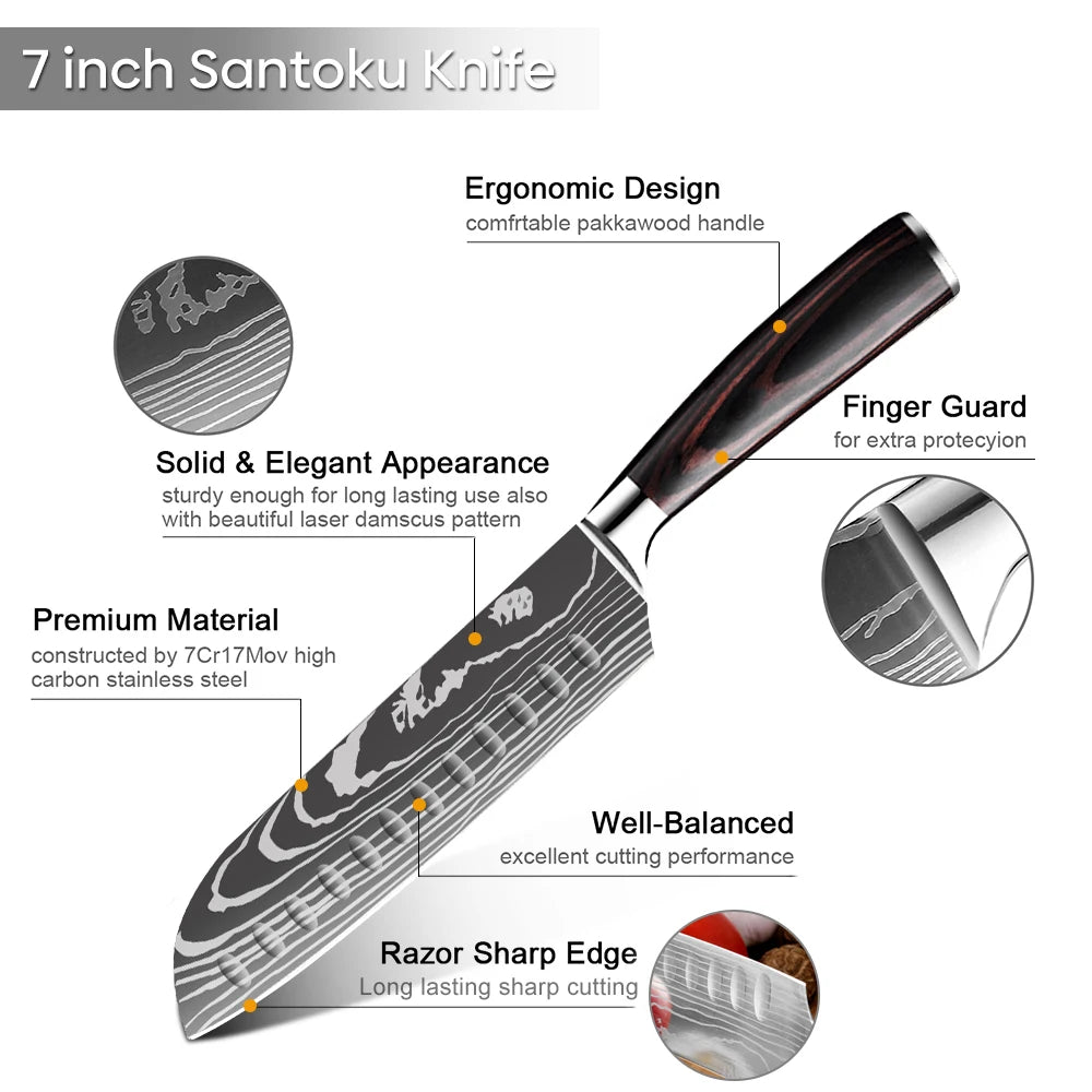 7-Inch Santoku Knife – Precision Cutting with Razor-Sharp Edge