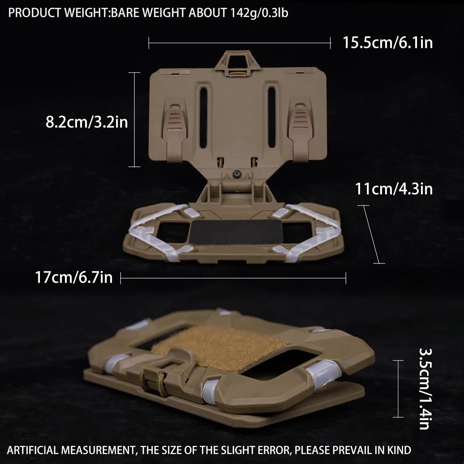 Tactical MOLLE Folding Navigation Board CS Military Airsoft Map Case Admin Panel Mobile Phone Holder for Screen Size 4.7-6.7in