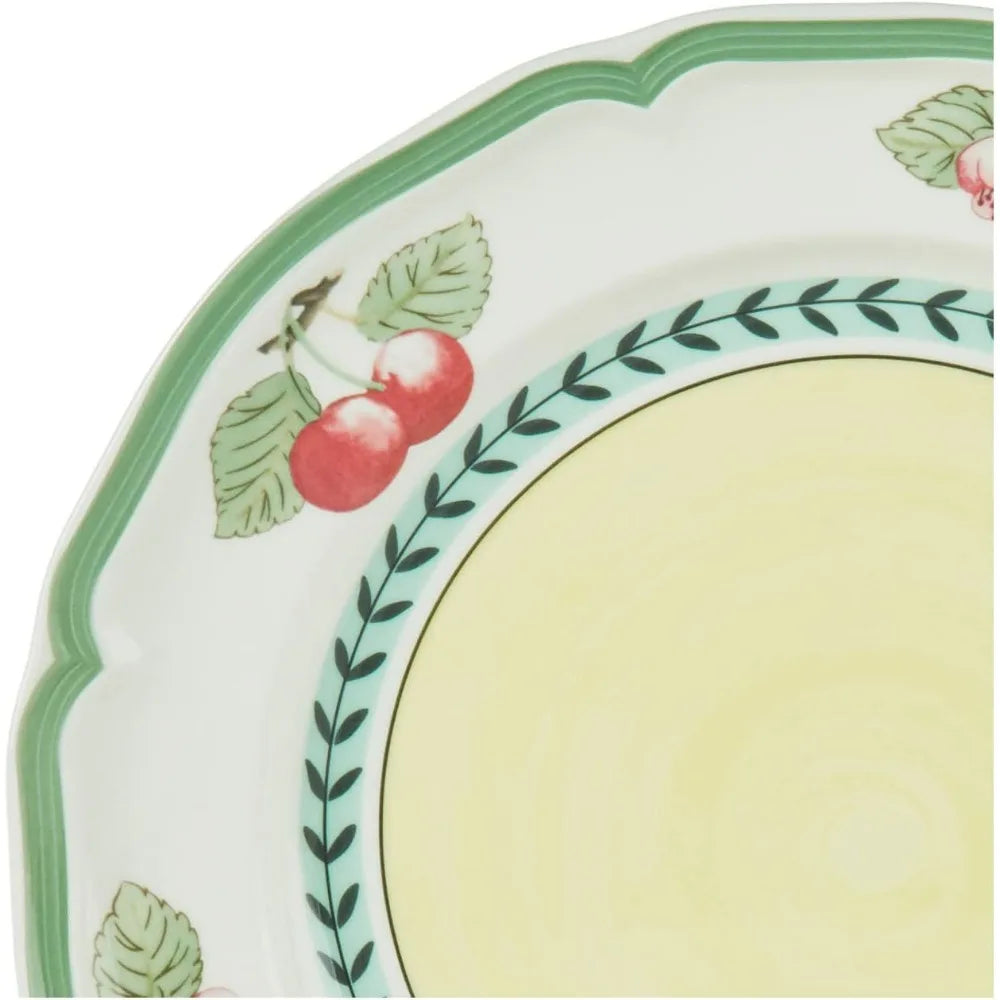 French Garden 12-Piece Dinnerware Set, Service for 4, Plates, Bowls & Mugs, Premium Porcelain, Made in Germany