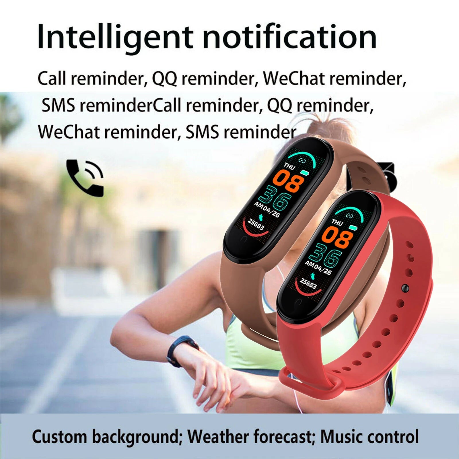 Smart Watch M6 Men's And Women's Fitness Sports Bracelet Heart Rate Blood Pressure Monitor Digital Watch for IOS Android Phones