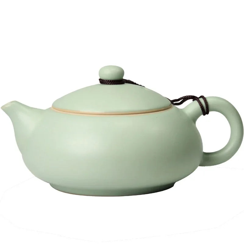 Azure Ru Ware Teapot High-End Authentic Gracked Glaze Little Pot of Vintage Pot Porcelain Kung Fu Kettle Tea Ceramic Teapot