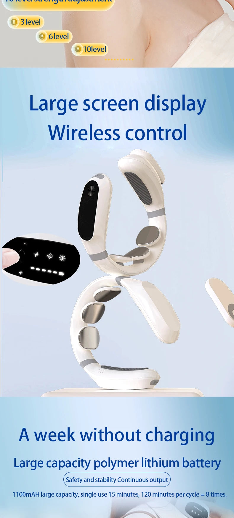 New Product Ideas 2024 Smart Health Wellness Neck Care Massager TENS Heating Therapy Muscle Pain Relief cervical Massage Device