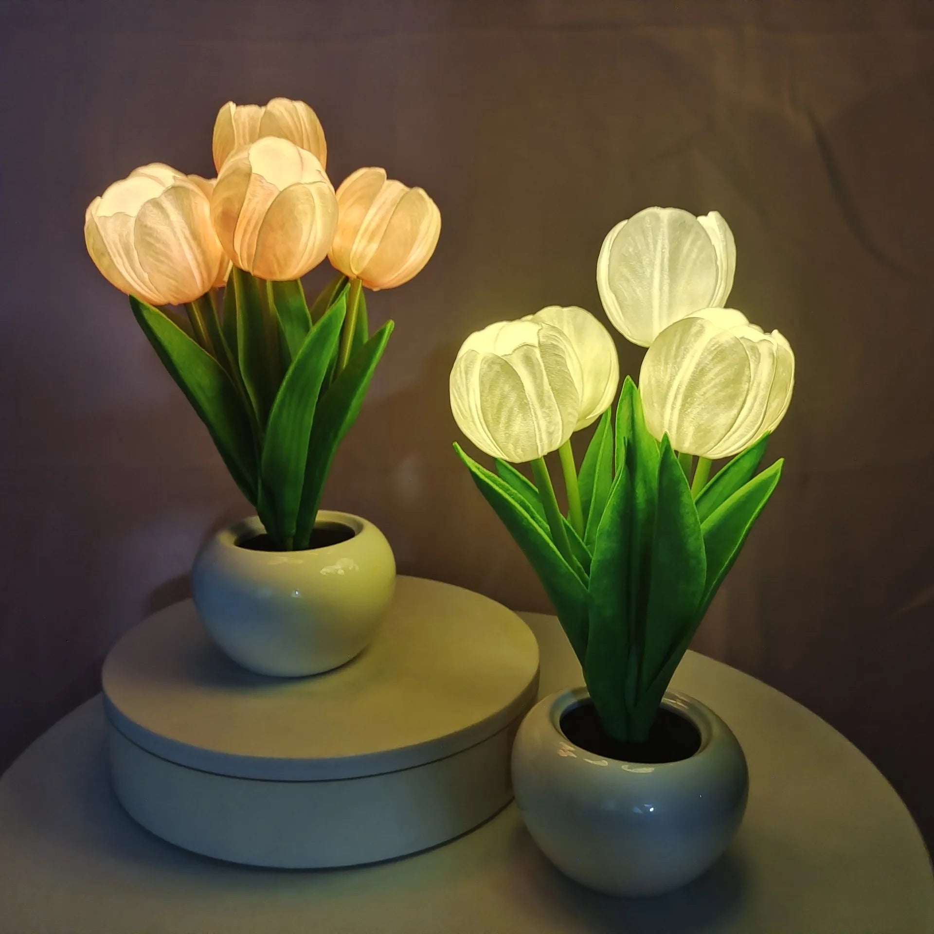 LED Tulips Artificial Flowers Table Lamp Bedroom Besides Night Lamp Bouquet Night Light for Home Garden Decoration