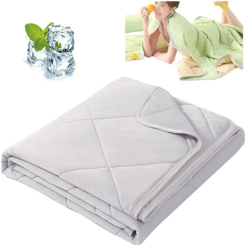 New Double Sided Cooling Blanket Cold Effect Breathable Conditioning Quilt Skin-Friendly Solid Color Cooler Quilt