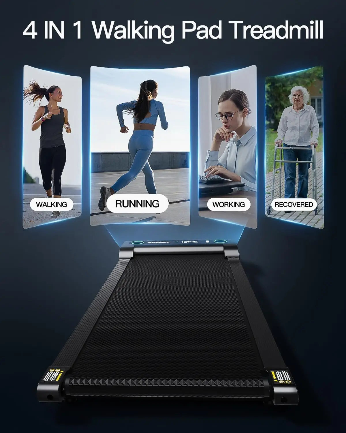 Walking Pad 4 in 1 Treadmill for Home, 2.5HP Under Desk Treadmill with Remote Control, Desk Treadmill up to 3.8 MPH Speed