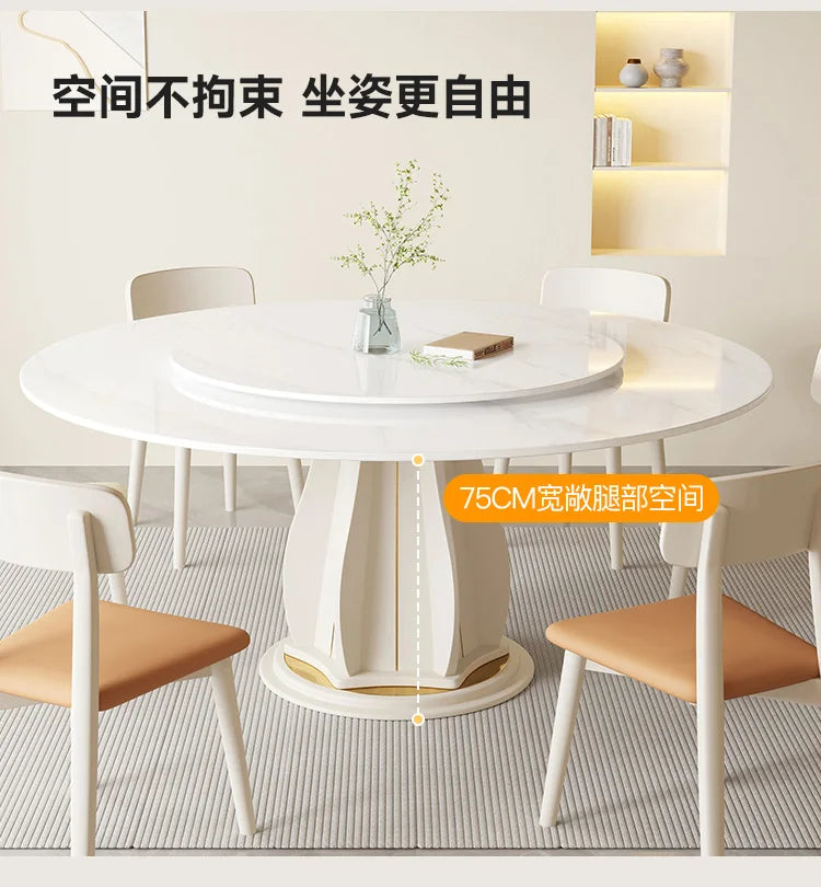 Luxury Modern Dining Tables White Round Balcony Design Center Table Minimalist Nordic Mesas De Jantar Kitchen Furniture HD50CZ