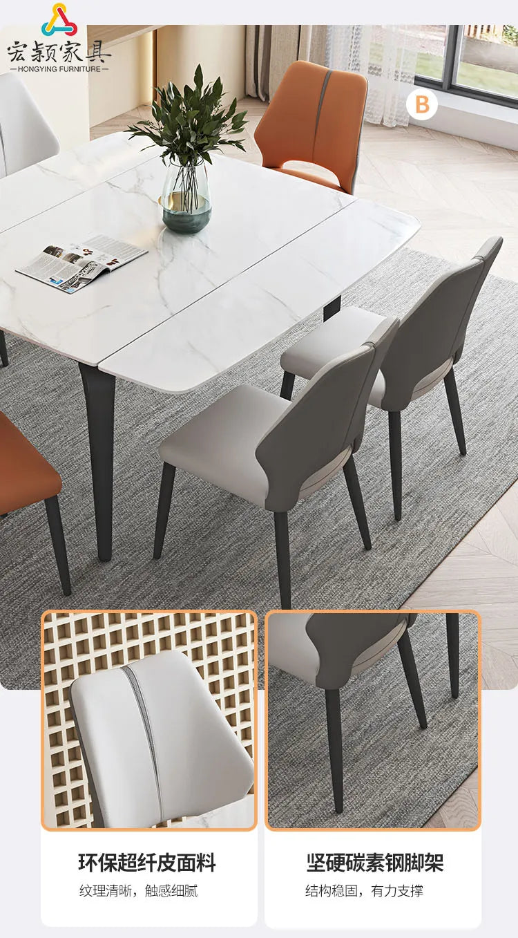 Extendable Poker Dining Table Study Folding Slate Modern Coffee Tables White Simple Tavoli Da Pranzo Kitchen Furniture HD50CZ