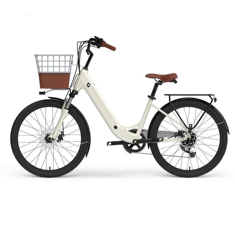 24 inch urban electric bicycle princess ebike lightweight swan frame 36V250W electric assisted bicycle 7-speed ebike