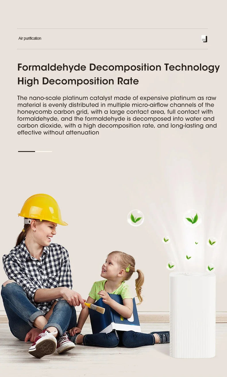 Smart Air Purifier Negative Ions Generator H12 HEPA Filter Purification Intelligent Desktop Air Purifier