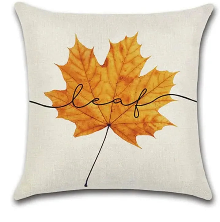 Autumn Pumpkin Cushion Cover Thanksgiving Decor Pillowcase 18x18 Inches Pillow Cover Maple Leaves Printed Cushion Case for Couch