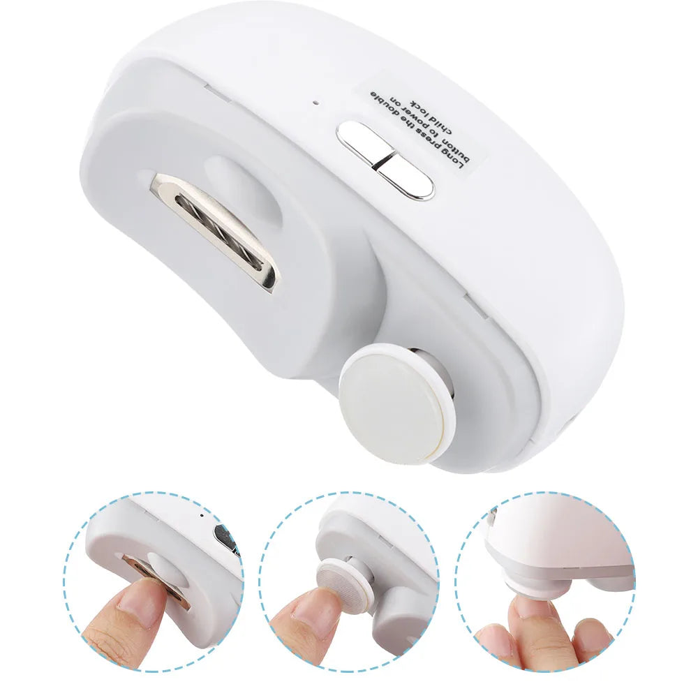 Electric Nail Care Tool with Precision Trimming, Polishing, and Multi-Attachment Design