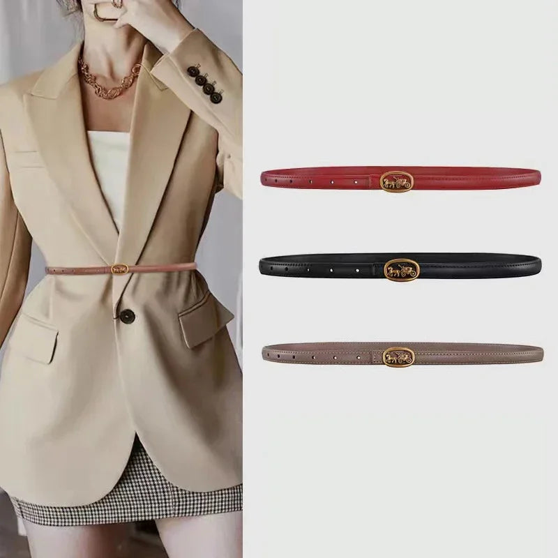 Women's Leather Pin Buckle Belt