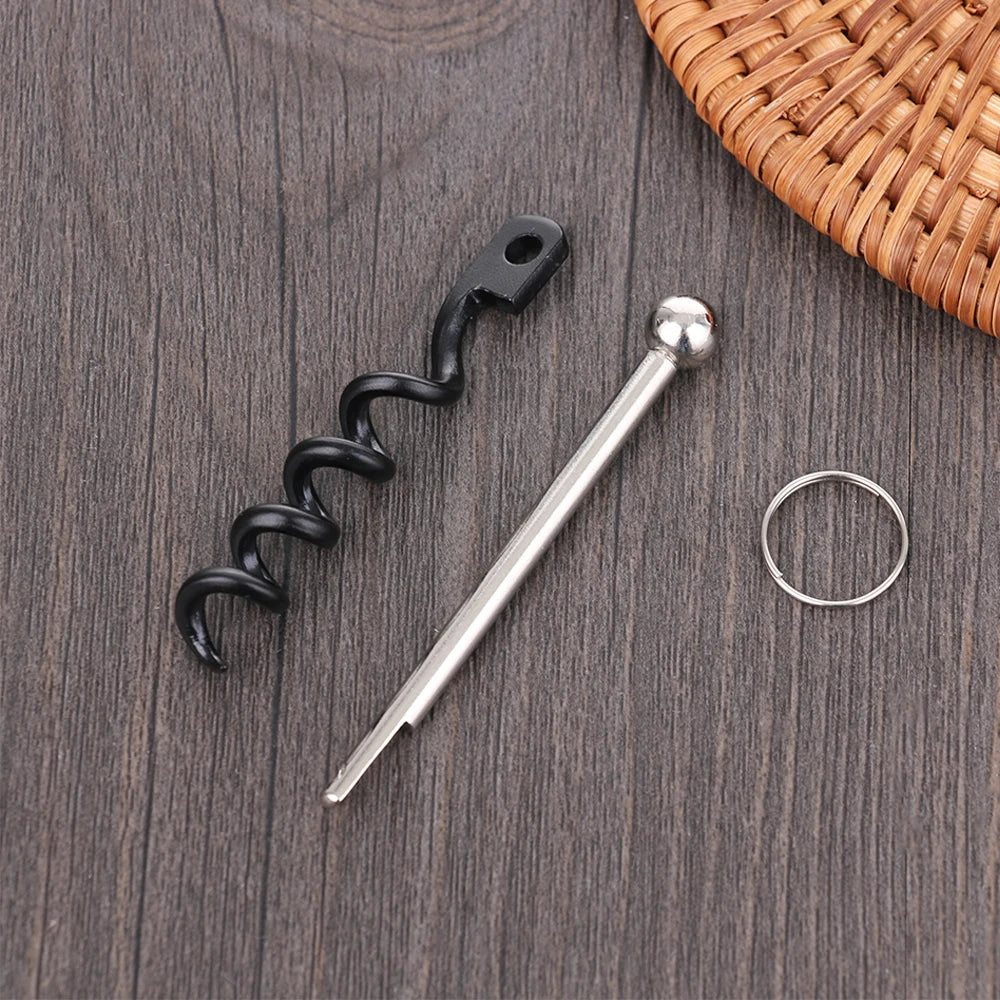 1Pcs Bottle Opener Outdoor Mini EDC Cork Screw Red Wine Bottle Opener Keyring Tool Multi-functional Camping Equipment Tool