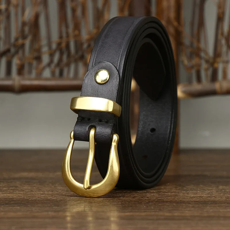 Elegant Cowhide Fashion Belt