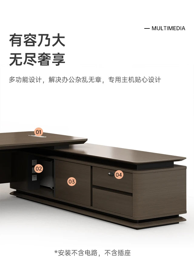 Drawers Organizers Office Desk Supplies Luxury European Floor Computer Desks L Shaped Monitor Mesa Escritorio Modern Furniture