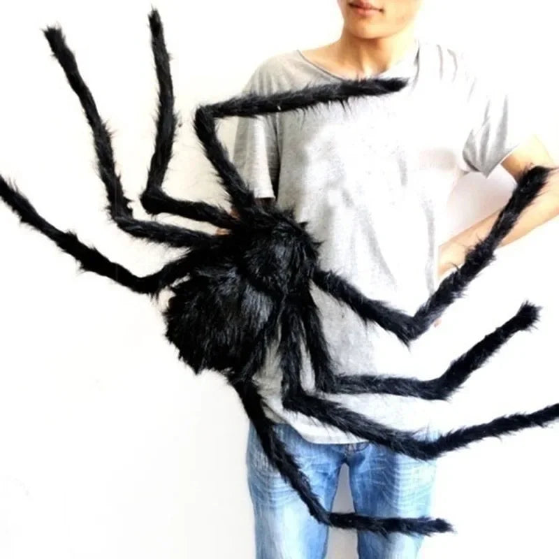 Halloween Big Plush Spider Horror Halloween Decoration Party Props Outdoor Giant Spider Decor 30-200cm Black Spider Plush Toys