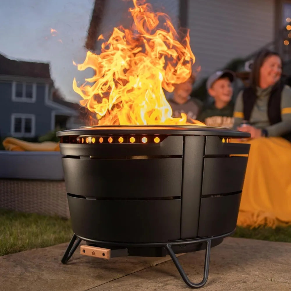 Smokeless 27.5 in. Reunion Fire Pit, Large Wood Burning Outdoor Fire Pit, Great for Large Gatherings - Includes Modern Design