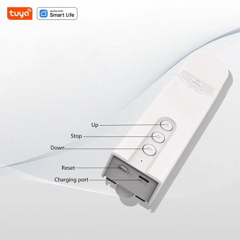 Tuya BT Remote Control Automatic Blinds Drawstring Sunshade Electric Curtain, APP Control Timer Switch Temperature Sensor Off