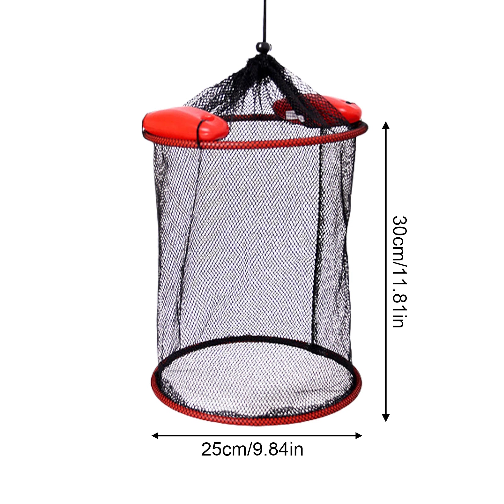 2024 Floating Fish Protection Sea Fishing Net Mesh Quick-drying Folding Fish Cage Thickened Woven Fish Basket