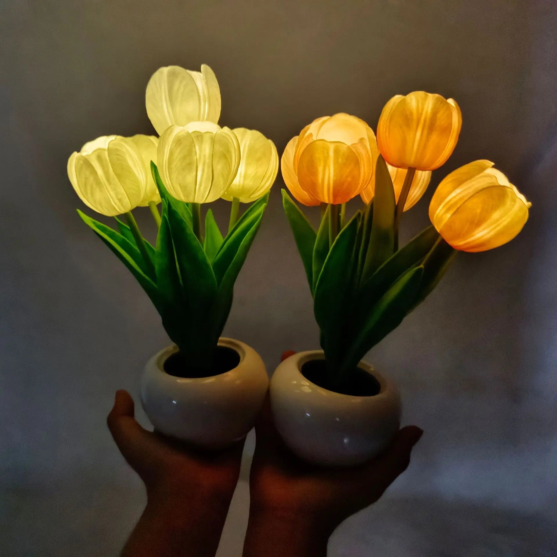 LED Tulips Artificial Flowers Table Lamp Bedroom Besides Night Lamp Bouquet Night Light for Home Garden Decoration