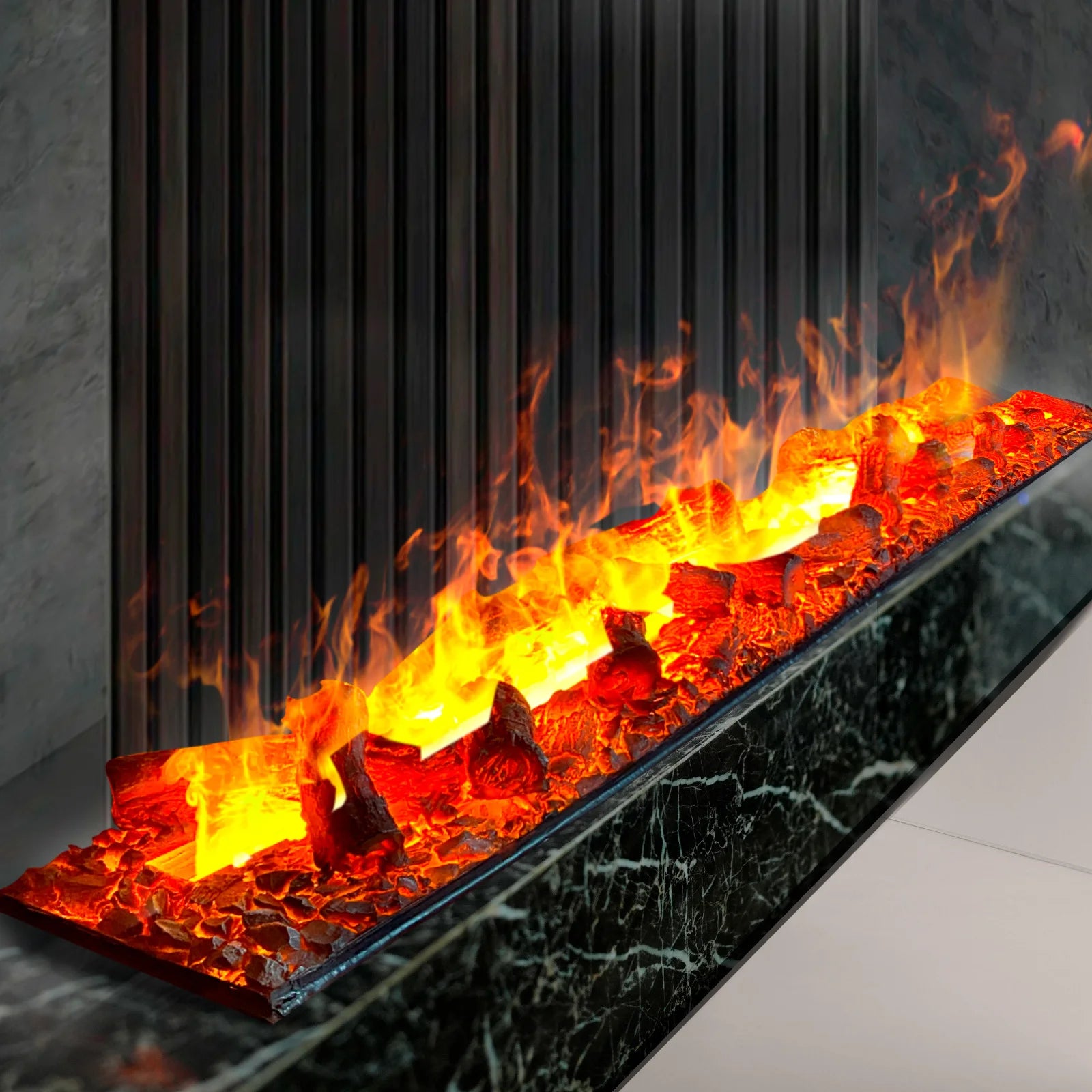 3D Atomized Electric Fireplace – RGB LED, Simulated Flame, & Humidifier