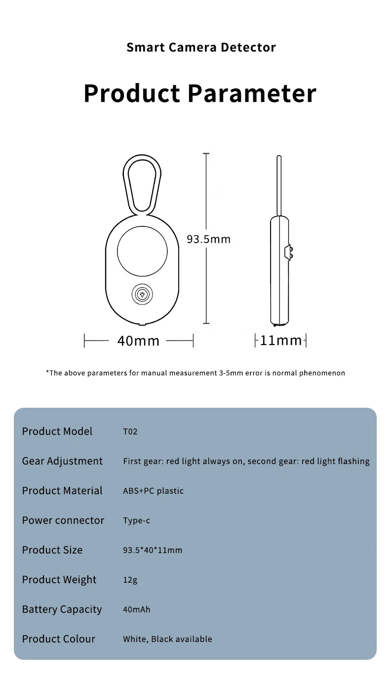 Hidden Camera Detector Anti Spy Gadget Professional Hunter Signal Infrared GPS Home Security Search Devices Security Protection