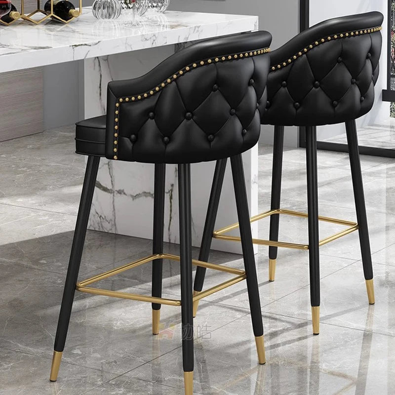 Armchair Salon Bar Stools Luxury Cafe Designer Home Nordic Chair Banks Manicure Banquet Cadeiras De Jantar Bar Furniture TD50DC