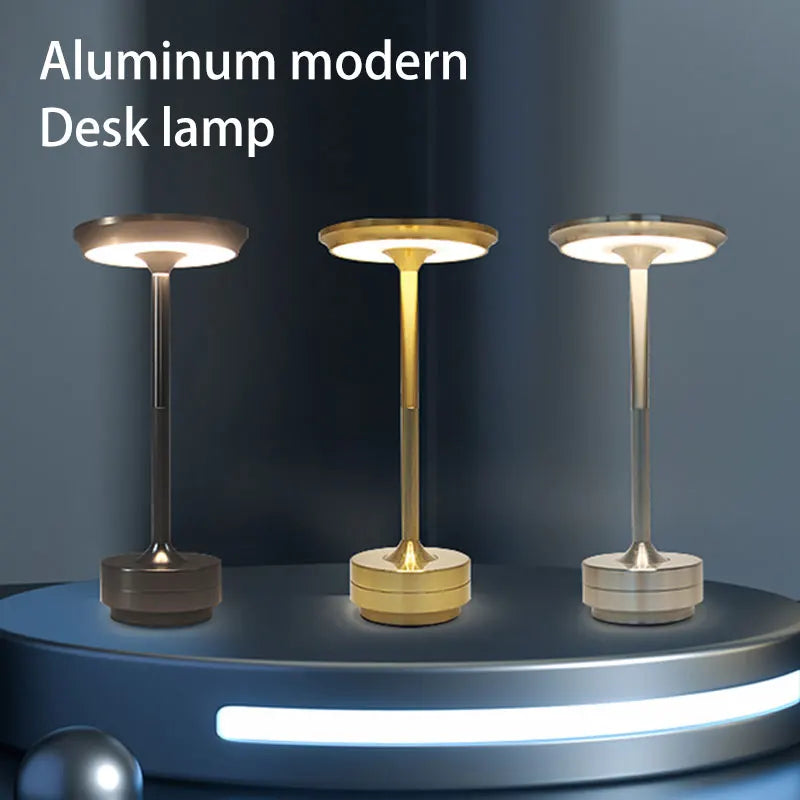 LED Desktop Lamp USB Touch Dimming Metal Recharge Night Light For Coffee Bar Restaurant Bedside Reading Decoration Table Lamps