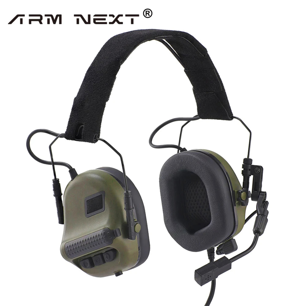 ARM NEXT Tactical Intercom Earmuff Shooting Passive Noise Canceling Earmuff Slim Hearing Protector Defender Non-Picking