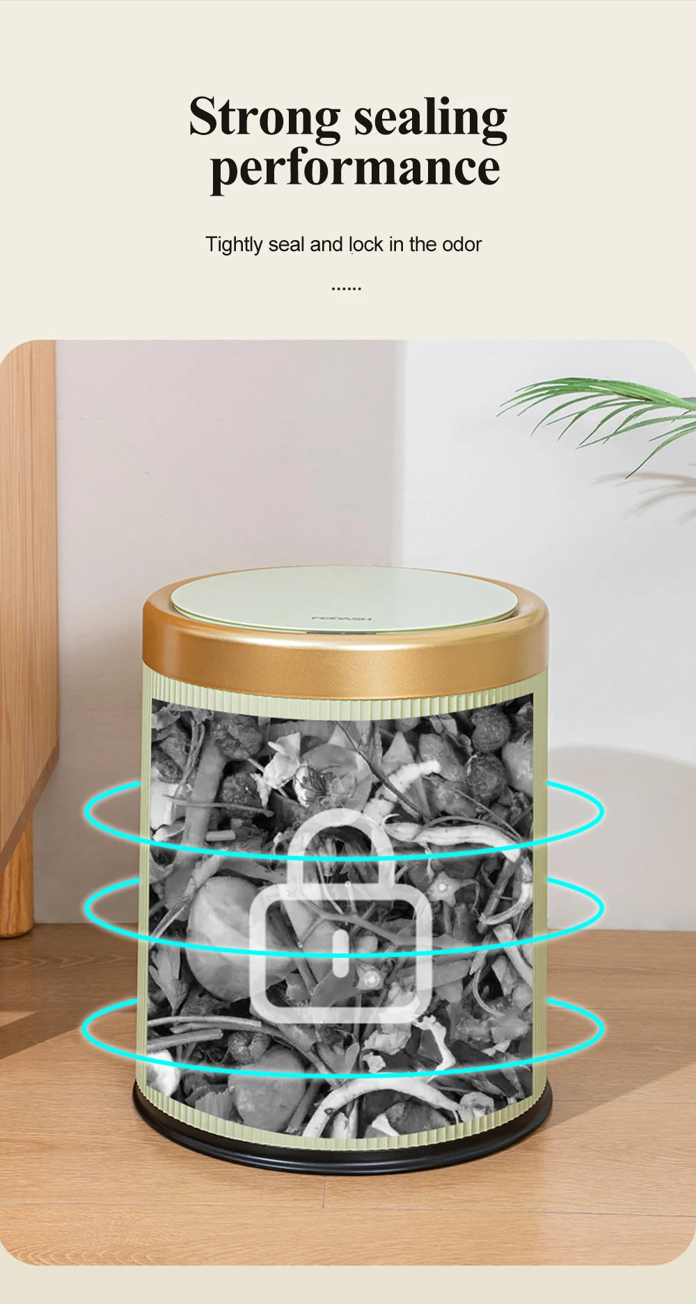 10L Light Luxury Smart Sensor Trash Can For Bathroom Kitchen Automatic Sensor Trash Bin With inner barrel Electric Wastebasket