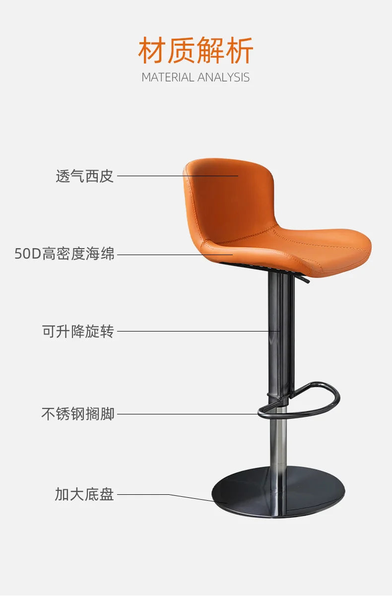 Relaxing Minimalist Bar Stools Salon Counter Work Metal Cafe Chair High Dining Modern Banqueta Furniture Bar For Home TD50DC