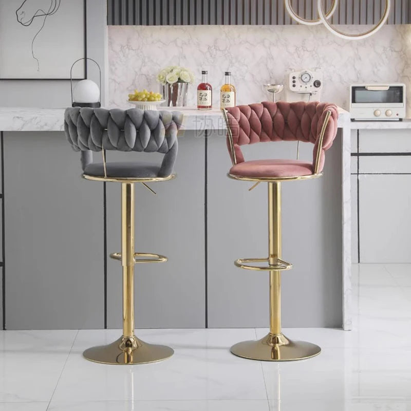 Cafe Metal Bar Stools Dining Luxury Modern Counter Kitchen Stool Relaxing Minimalist Sillas Altas Furniture Bar for Home TD50DC