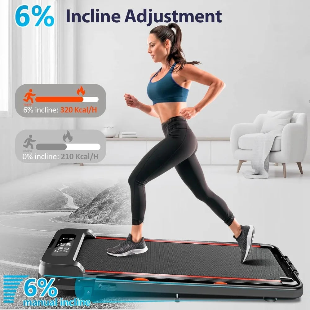 3 in 1 Walking Pad Treadmill with Handle Bar & Incline, 300 lb Capacity, 2.5HP Under Desk Treadmill, Portable Foldable Treadmill