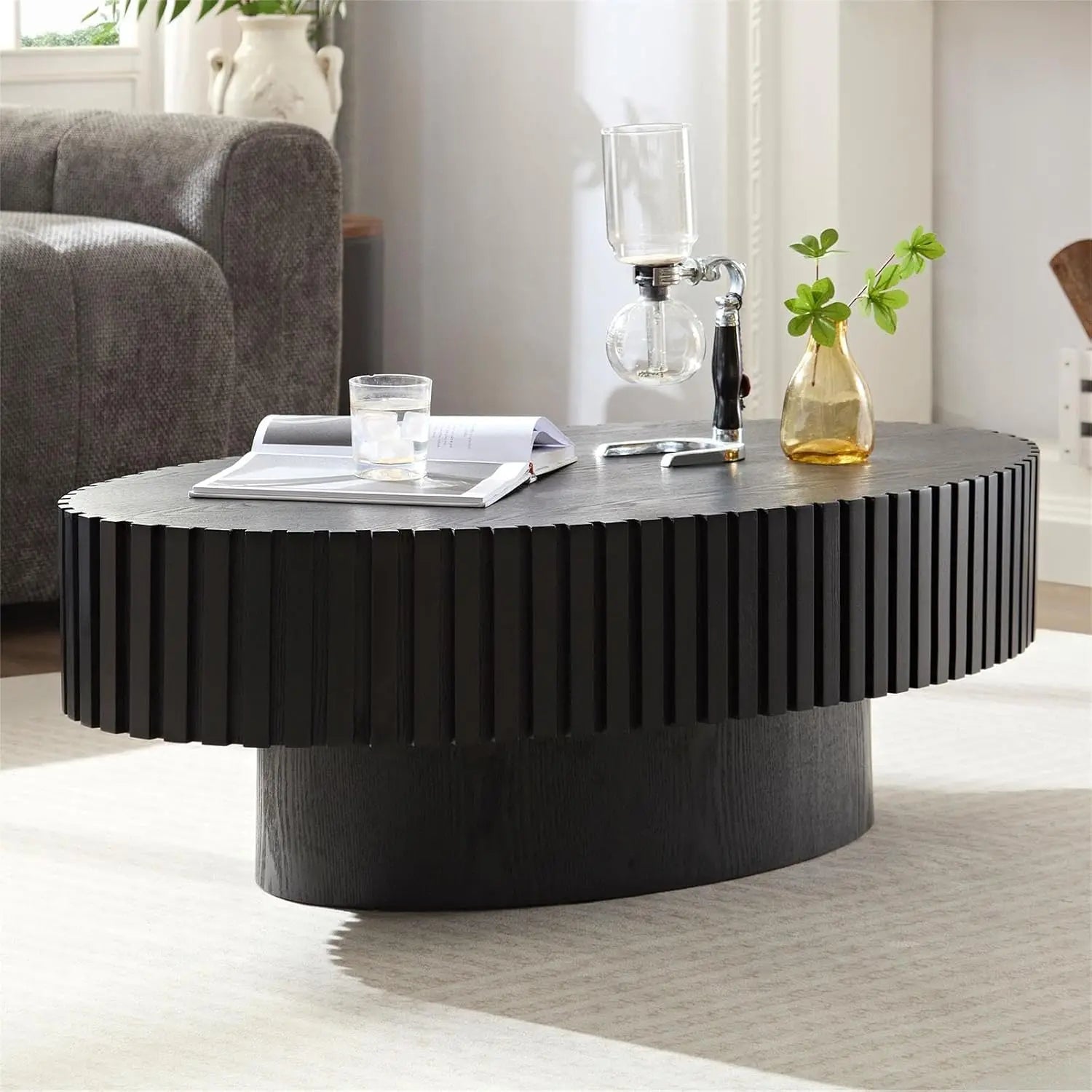 Modern Oval Wood Coffee Table