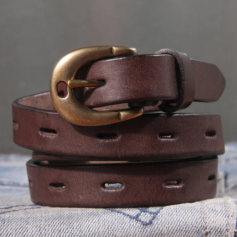 Vintage Luxe Cowhide Leather Belt