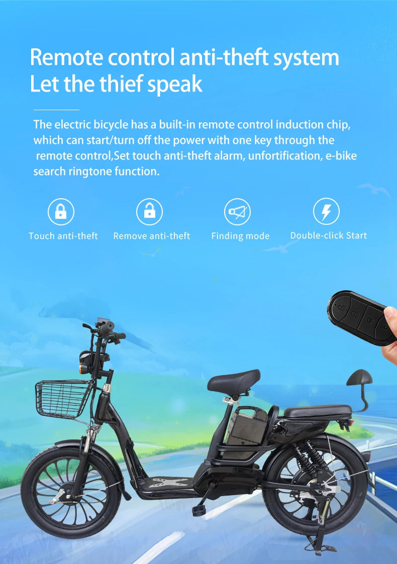 20 Inch No. 9 Fat Tire Household Electric Bicycle Two Seat E-bike 350W электровелосипед Lithium Battery Electric Bike