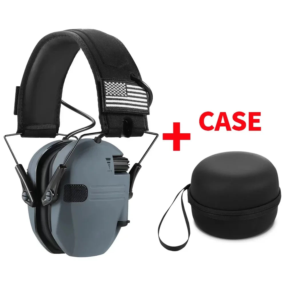 Shooting Hearing Protection Electronic Tactical Headset Noise Cancelling Active Hunting Earmuffs NRR23dB With Bag