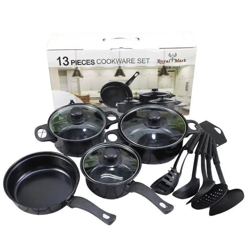 13-piece set of foreign trade cookware non-stick pot high-end outdoor cookware set pot combination pan gift pot wholesale