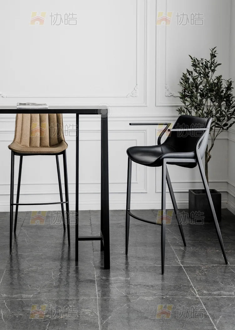 Industrial Nordic Bar Stools Home Luxury Reception Work Metal Chair Banquet Design Sillas Altas Furniture Bar For Home TD50DC