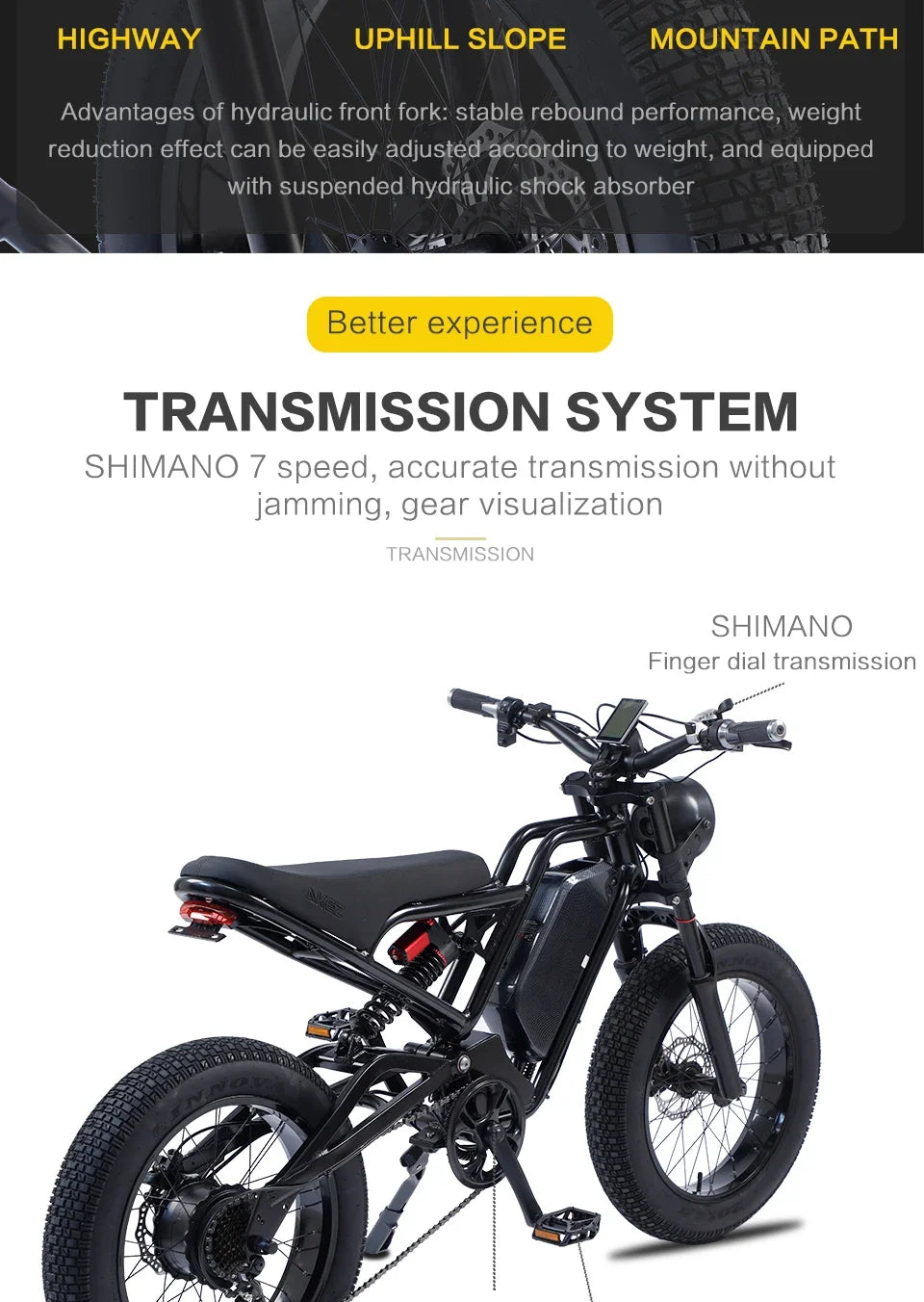 New Mountain Ebike 1500W High Speed Motor 48V 18AH Off-Road Electric Bicycle Hydraulic disc brake Full suspension Electric Bike