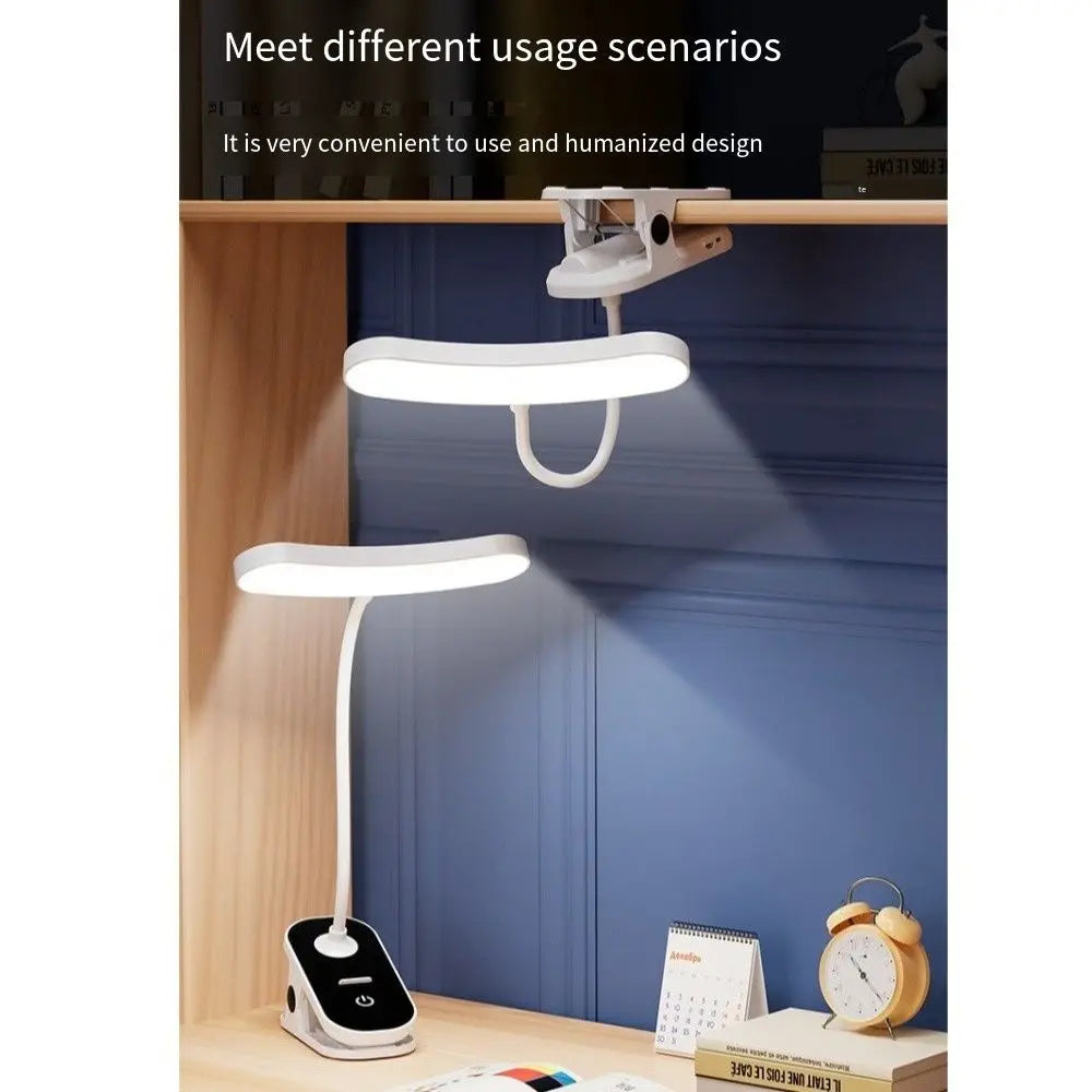 Portable 30 LED Book Lamp USB Rechargeable 3 Colors Night Light with Clip Brightness Adjustable Reading Desk Lamp Clip-On Table