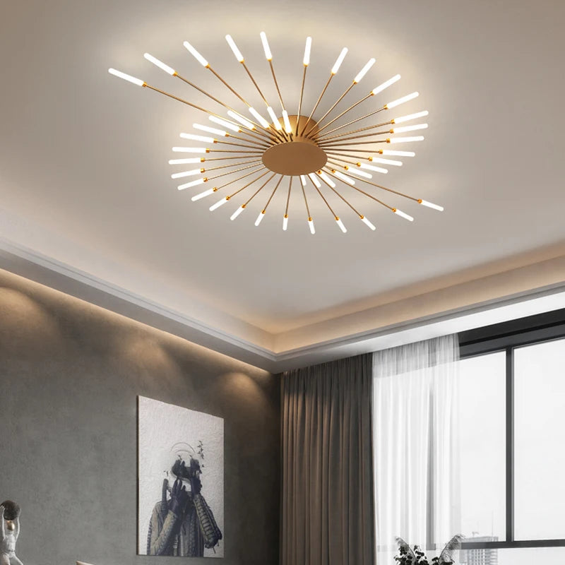 Modern Nordic LED Ceiling Chandelier for Living room Novelty fireworks modeling lighting Home Decoration Lamps Bedroom fixtures