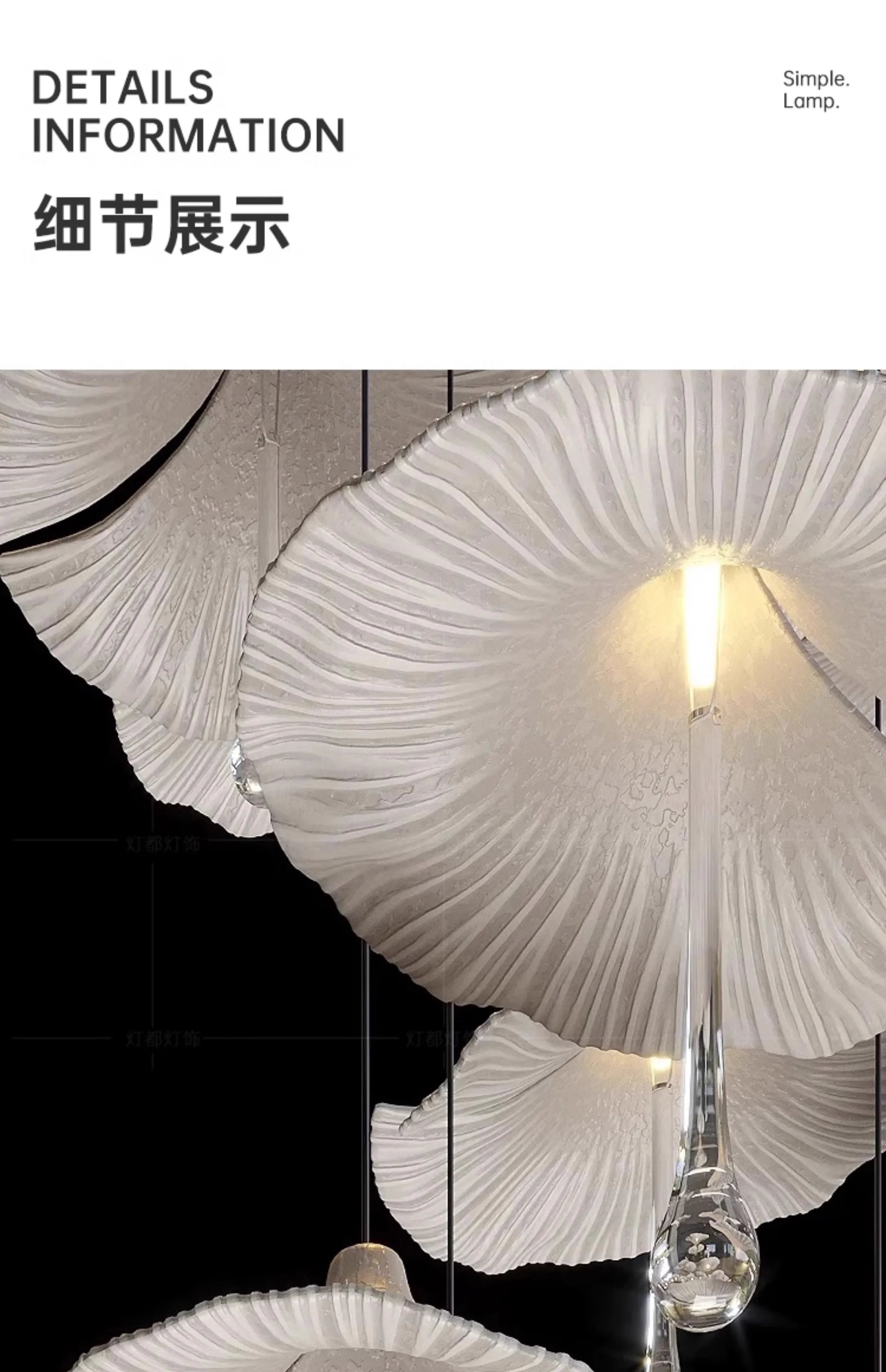 Personalized mushroom chandelier exquisite crystal light high-end atmospheric hotel lobby villa living room lighting