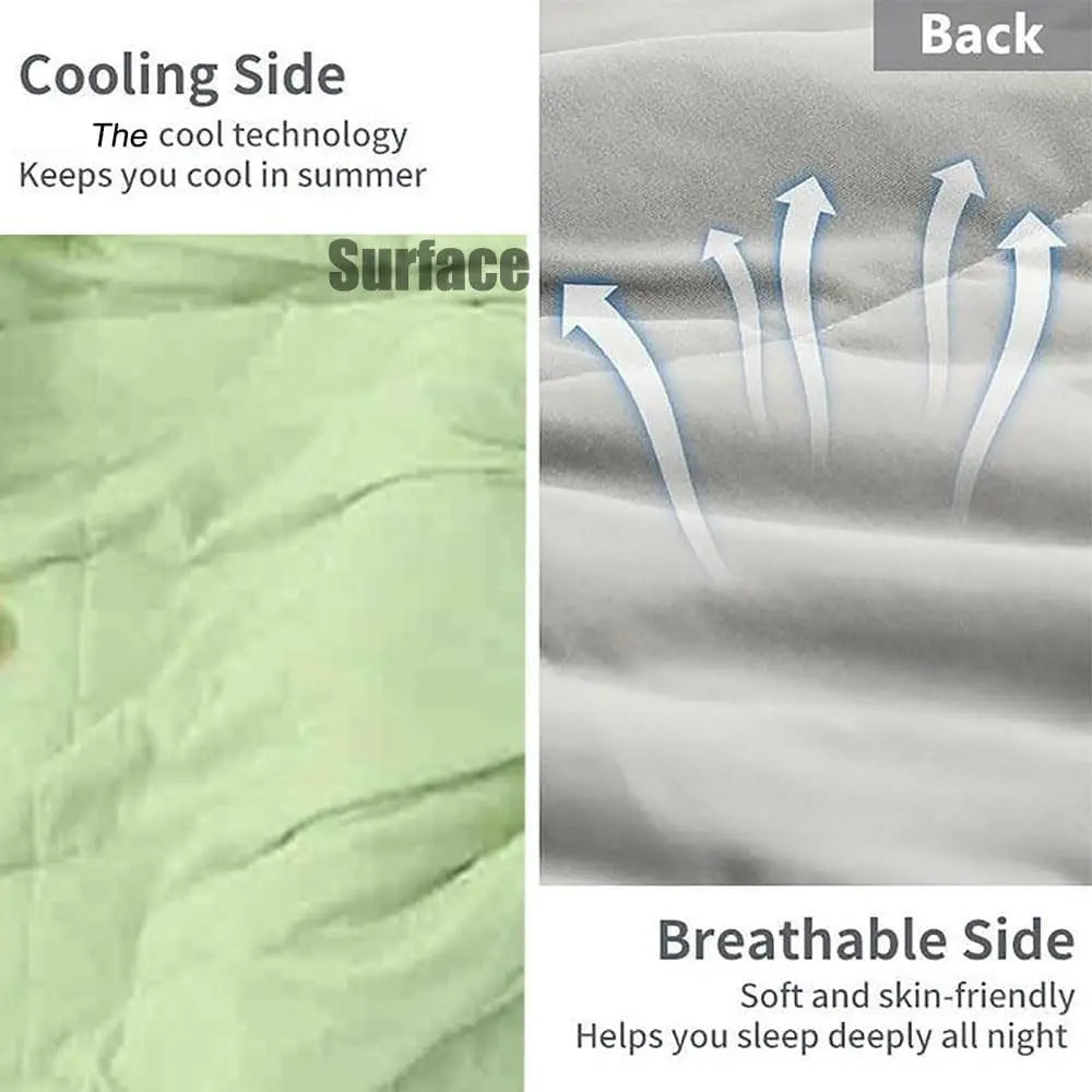 New Double Sided Cooling Blanket Cold Effect Breathable Conditioning Quilt Skin-Friendly Solid Color Cooler Quilt