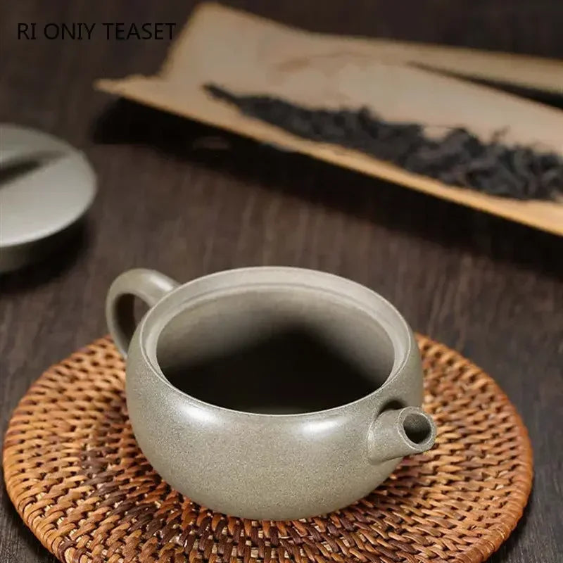 120ml Chinese Yixing Purple Clay Teapots Large Caliber Handmade Tea Pot Raw Ore Green Section Mud Kettle High-end Zisha Tea Set