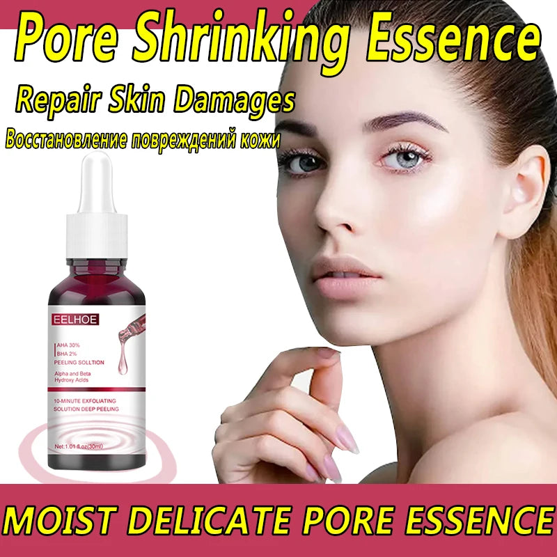 Pore Shrinking Serum Smooth Pores Whitening Moisturizing Anti Aging Brighten Skin Care Product Salicylic Fruit Acid Essence