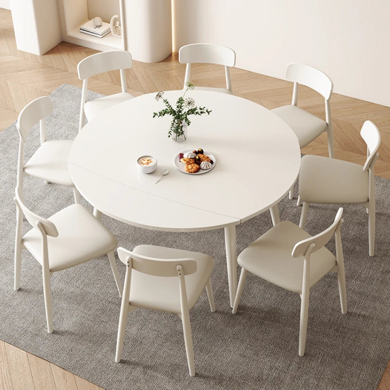 Slate Folding Dining Tables White Extendable Nordic Modern Living Room Table Receptionist Design Mesas Comedor Furniture HD50CZ