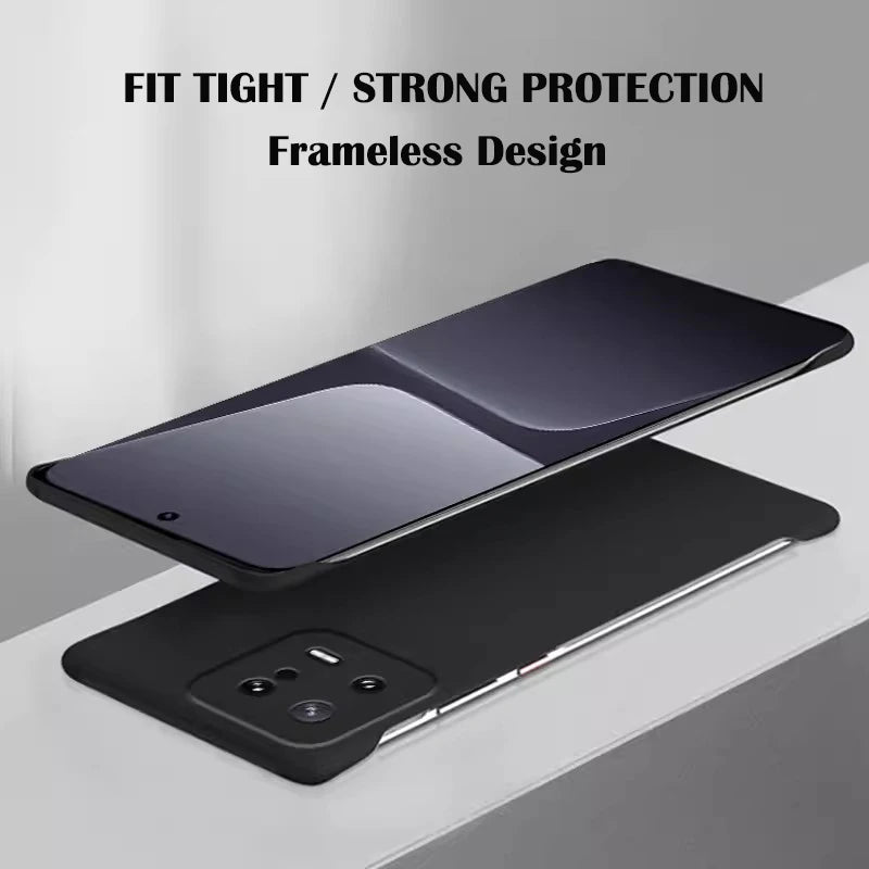 Solid Candy Color Frameless Hard PC Back Cover Case For Xiaomi Mi 14 13 Lite Poco F3 F4 F5 Pro ShockProof Ultra Thin Cases